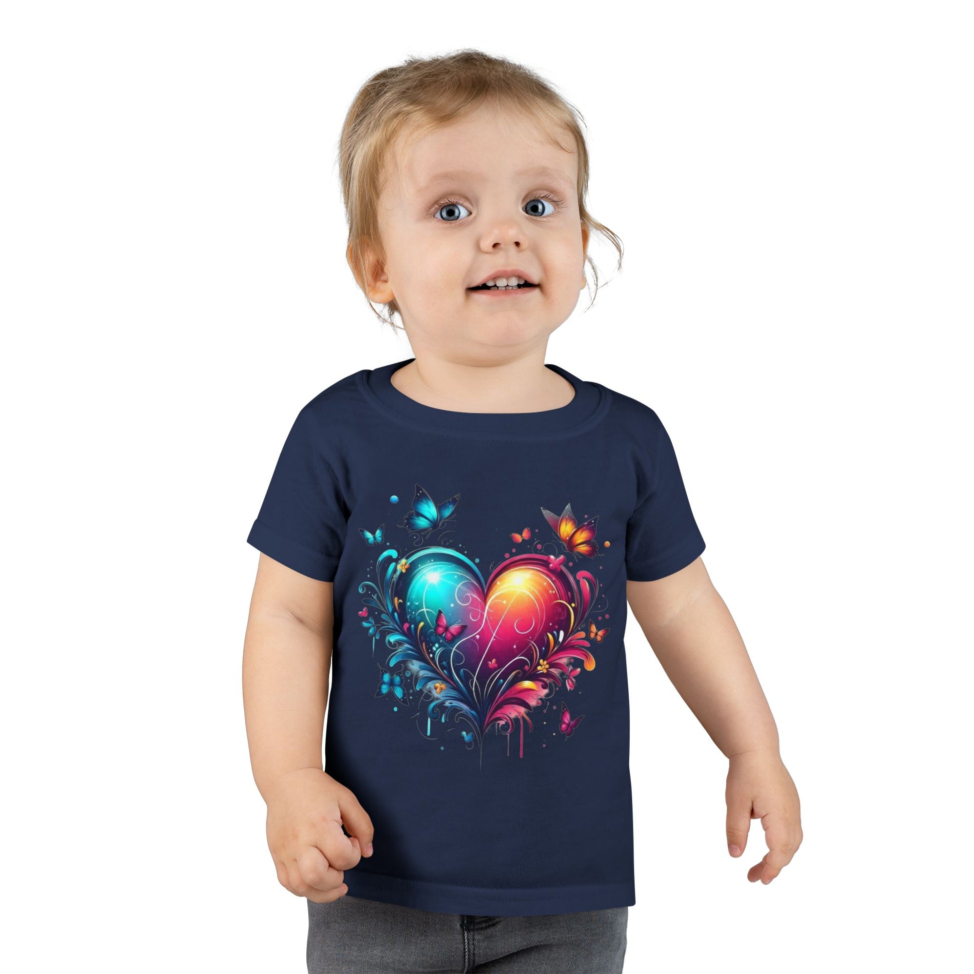 Colorful Heart & Butterflies Graphic Toddler Tee - Ramshackle Shack