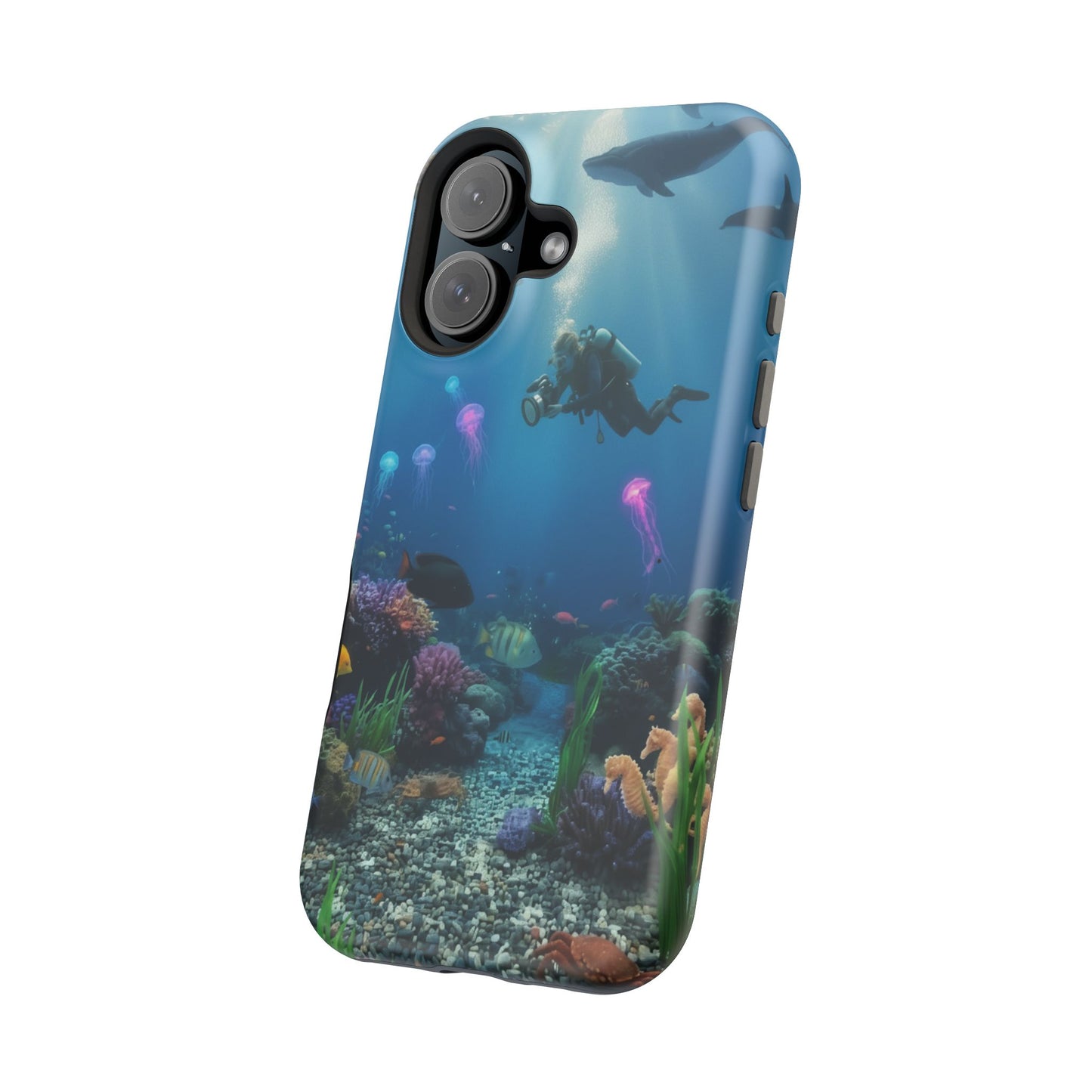 Underwater Diver Phone Case — Magnetic Impact‑Resistant Ocean Design