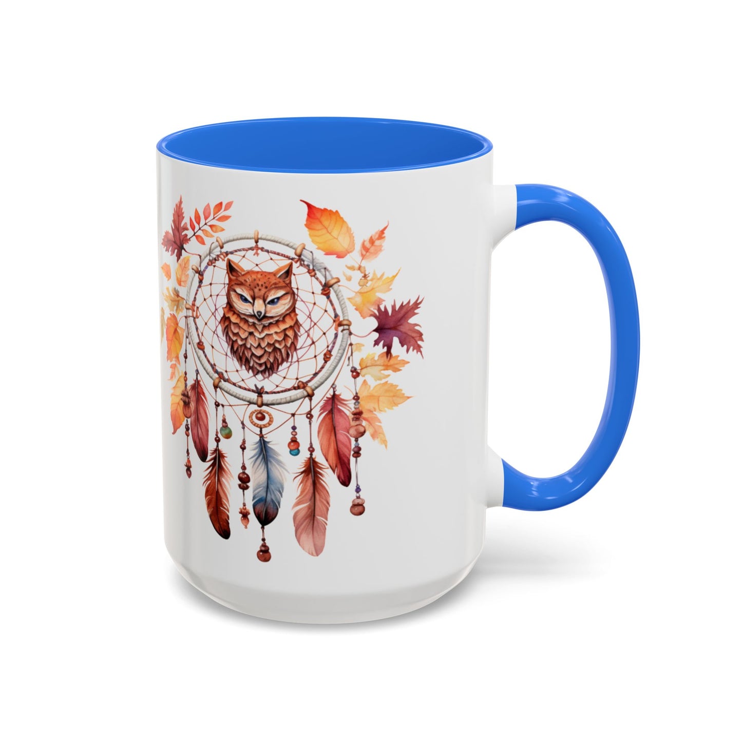 Autumn Owl Dreamcatcher Mug — Fall Leaves Coffee Cup (11oz & 15oz) - Ramshackle Shack