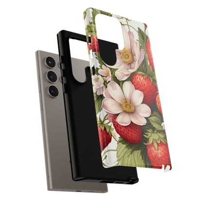 Strawberry Blossom Phone Case — Floral Protective Tough Case - Ramshackle Shack