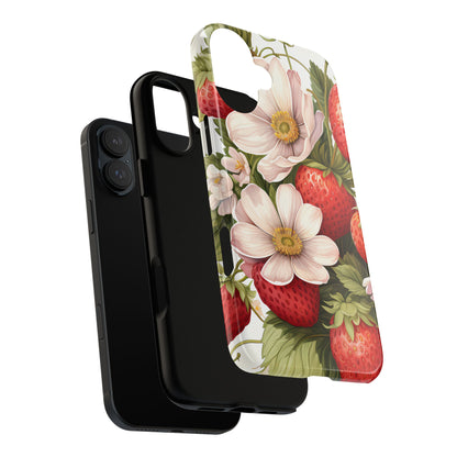 Strawberry Blossom Phone Case — Floral Protective Tough Case - Ramshackle Shack