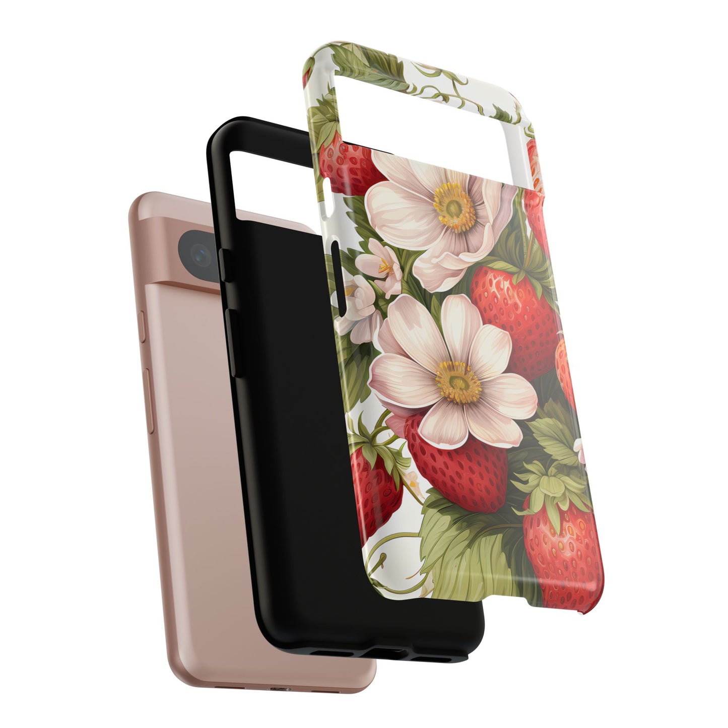 Strawberry Blossom Phone Case — Floral Protective Tough Case - Ramshackle Shack