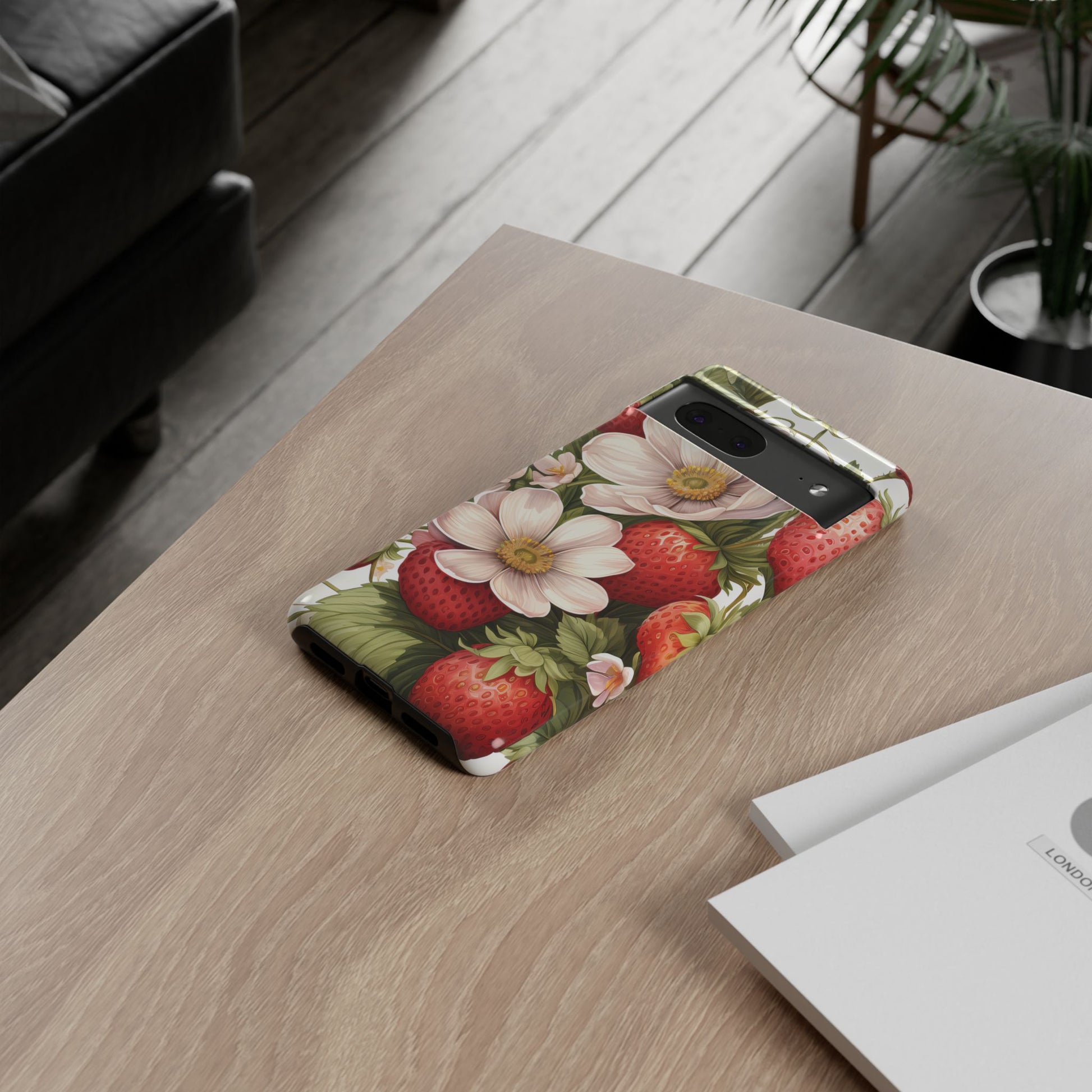 Strawberry Blossom Phone Case — Floral Protective Tough Case - Ramshackle Shack
