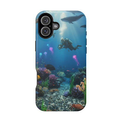 Underwater Diver Phone Case — Magnetic Impact‑Resistant Ocean Design