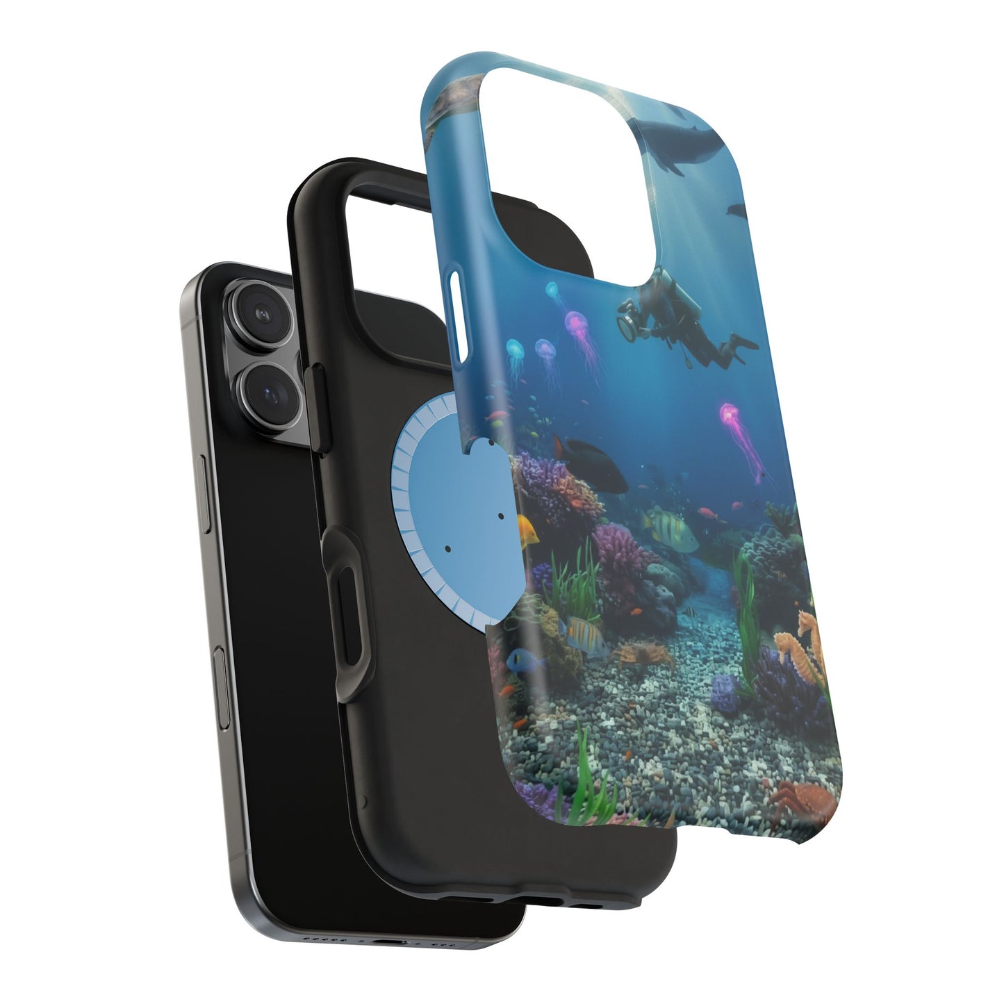 Underwater Diver Phone Case — Magnetic Impact‑Resistant Ocean Design