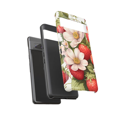 Strawberry Blossom Phone Case — Floral Protective Tough Case - Ramshackle Shack