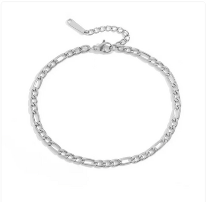 Stainless steel fashion anklet with intricate chain design, stylish jewelry accessory from Ramshackle Shack.