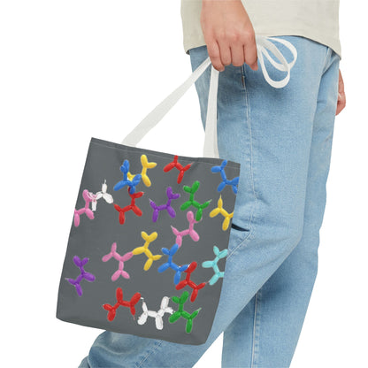 Balloon Dog Pattern Tote Bag – Colorful Pop Art Reusable Shopper - Ramshackle Shack