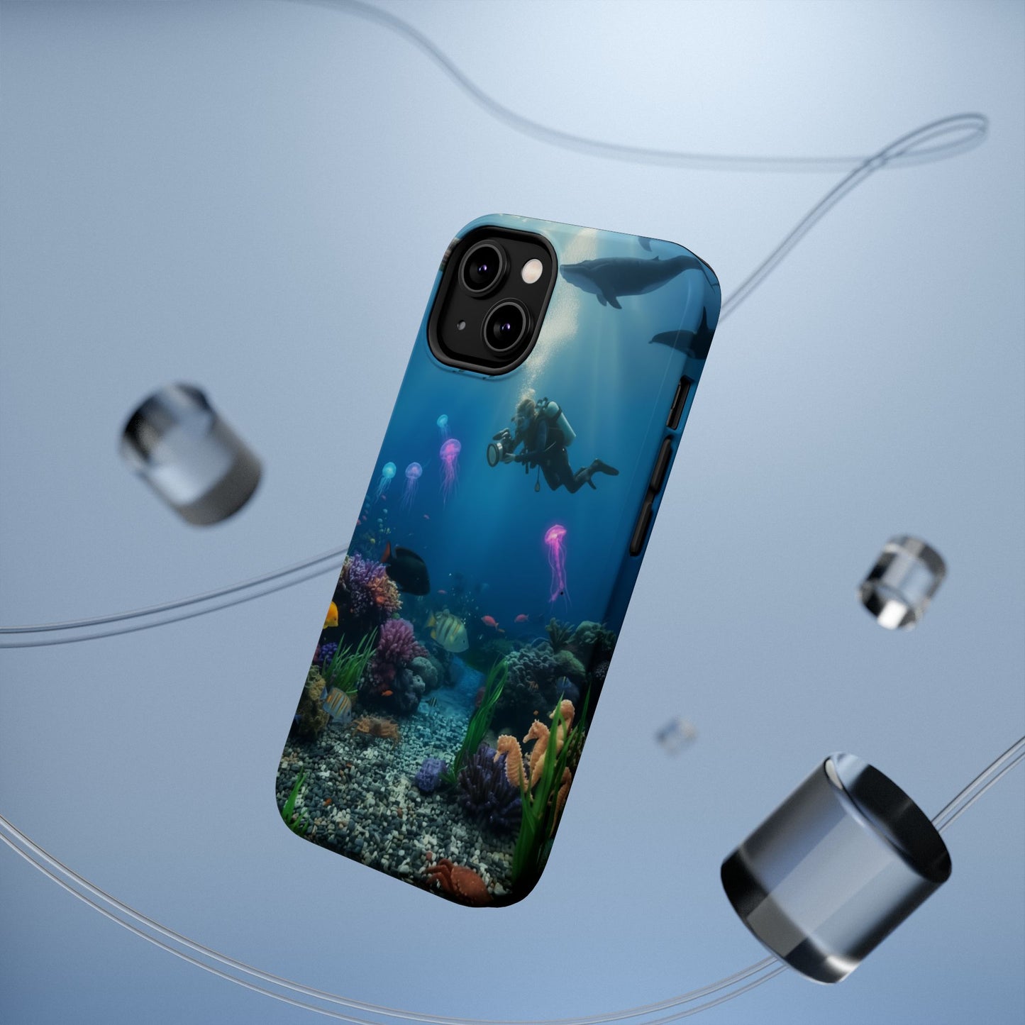 Underwater Diver Phone Case — Magnetic Impact‑Resistant Ocean Design