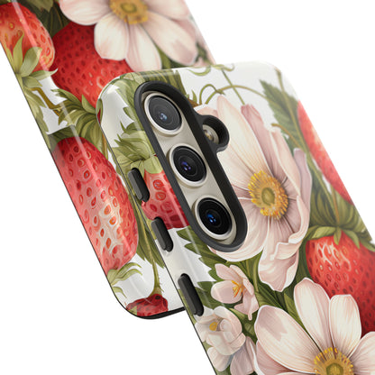 Strawberry Blossom Phone Case — Floral Protective Tough Case - Ramshackle Shack