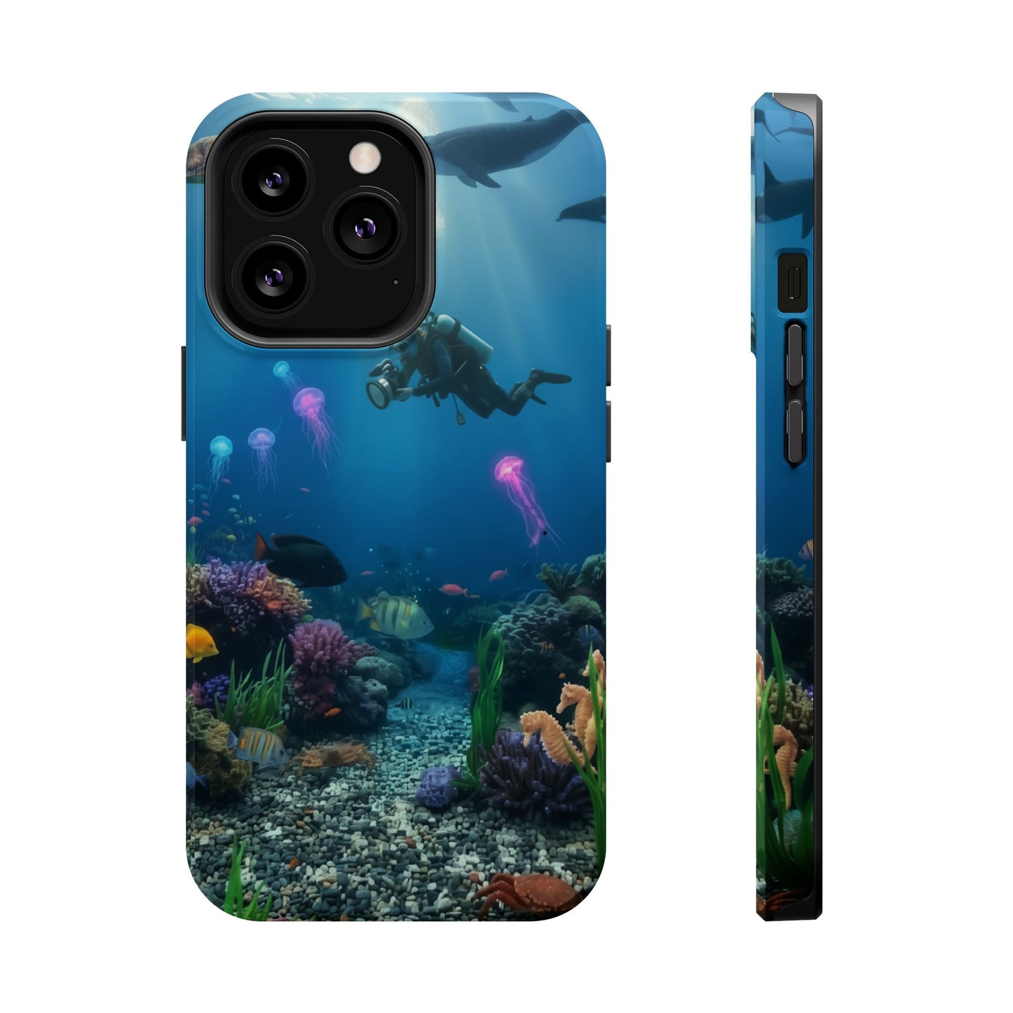 Underwater Diver Phone Case — Magnetic Impact‑Resistant Ocean Design