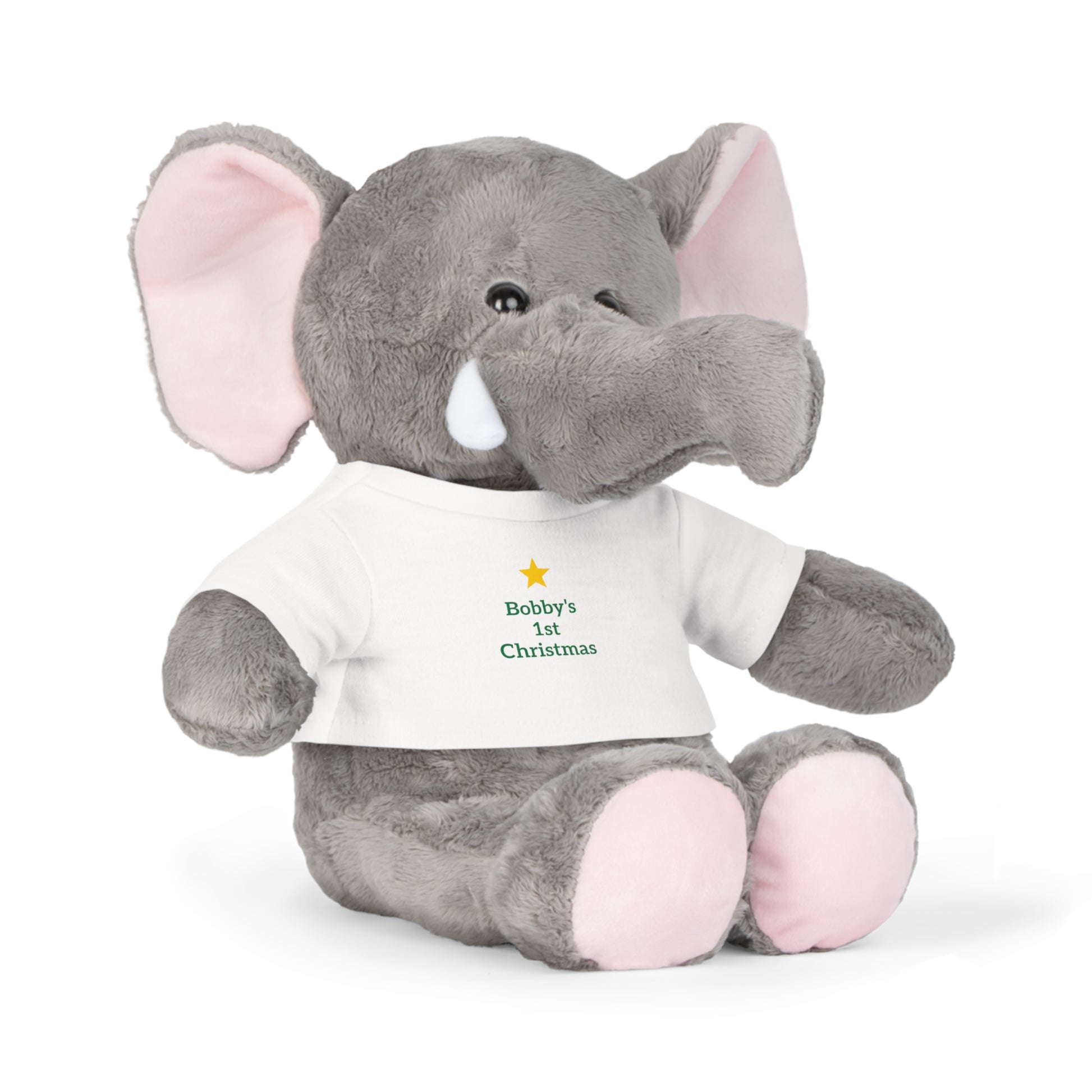 Personalized Teddy Bear with T-Shirt — Baby’s First Christmas Gift - Ramshackle Shack