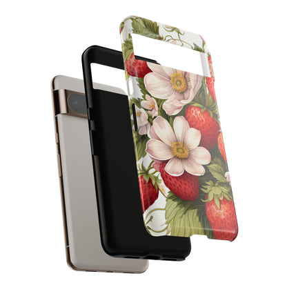 Strawberry Blossom Phone Case — Floral Protective Tough Case - Ramshackle Shack