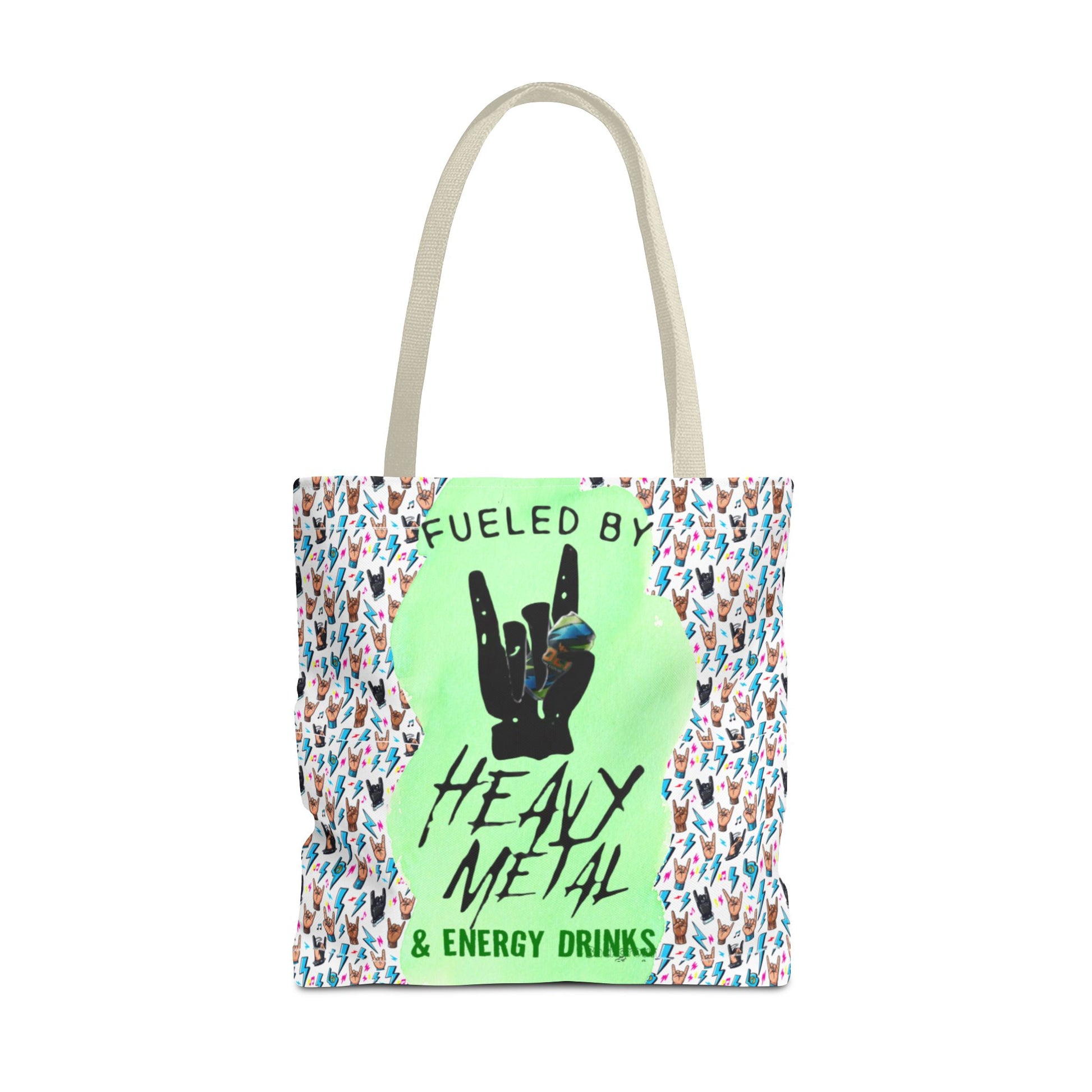 Heavy Metal & Energy Drinks Tote Bag — Neon Rock Energy Design - Ramshackle Shack