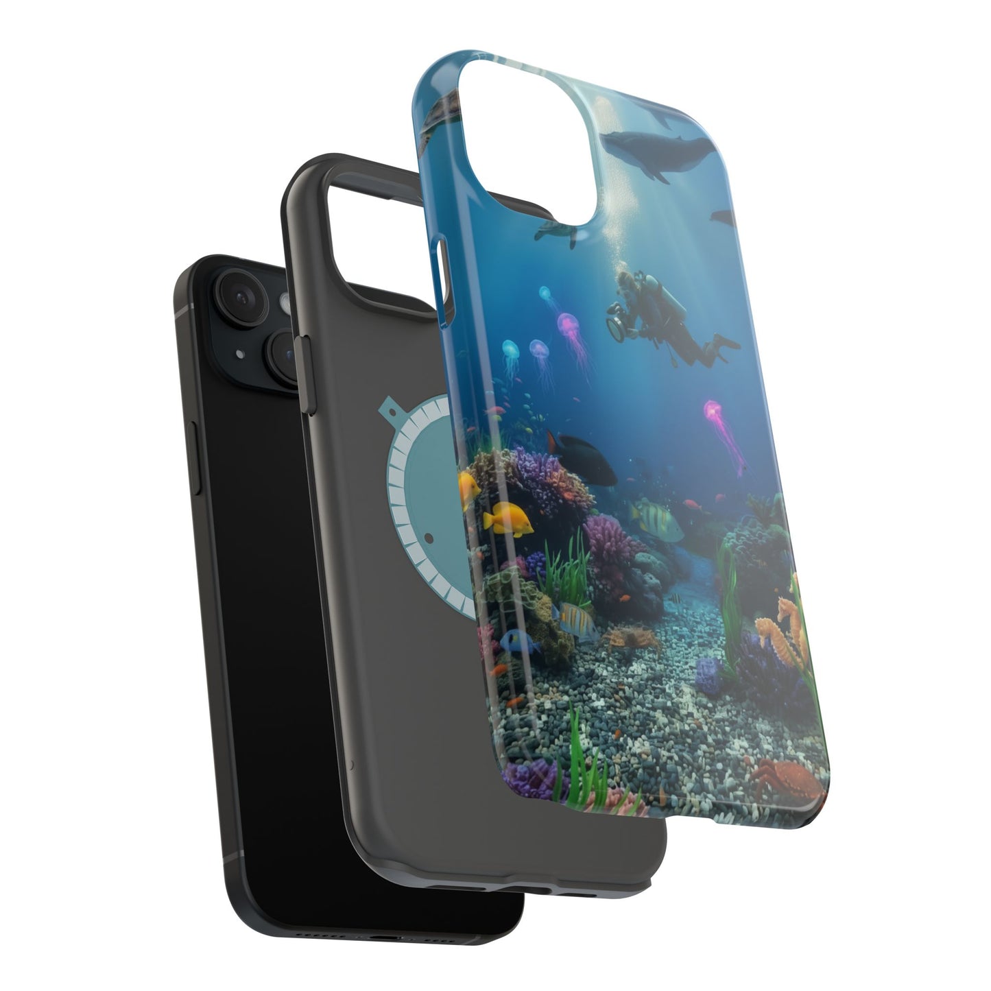 Underwater Diver Phone Case — Magnetic Impact‑Resistant Ocean Design