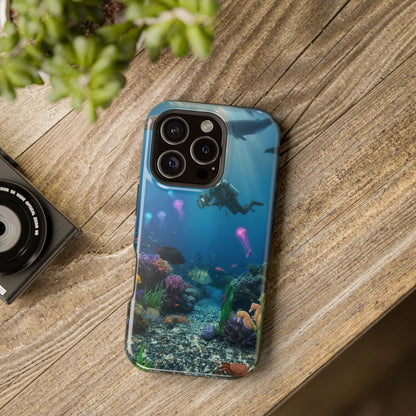 Underwater Diver Phone Case — Magnetic Impact‑Resistant Ocean Design