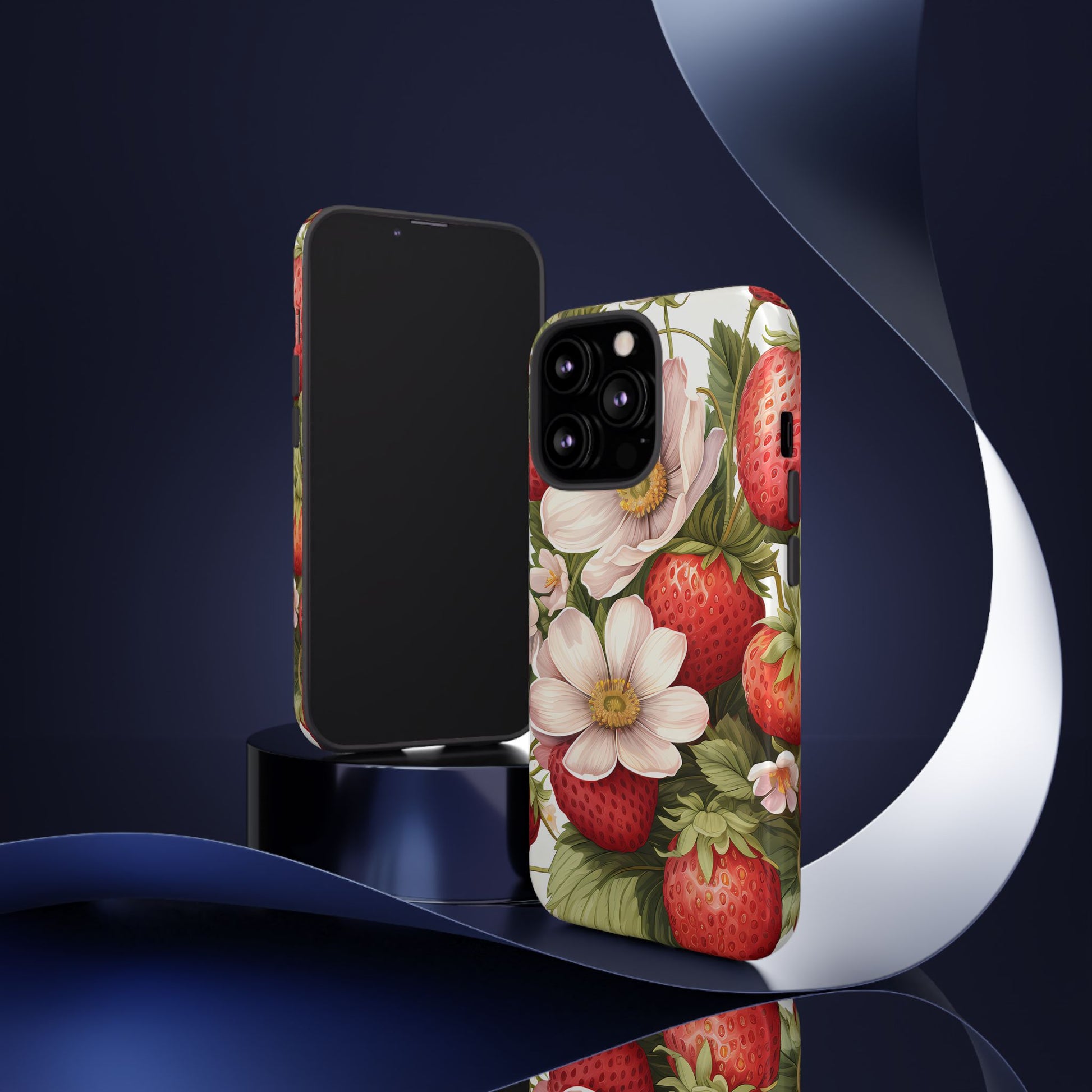 Strawberry Blossom Phone Case — Floral Protective Tough Case - Ramshackle Shack