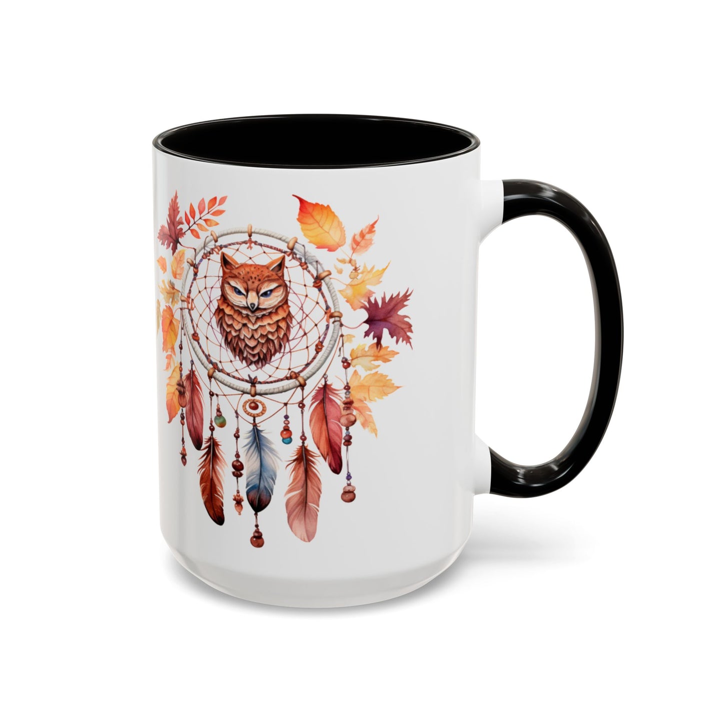Autumn Owl Dreamcatcher Mug — Fall Leaves Coffee Cup (11oz & 15oz) - Ramshackle Shack