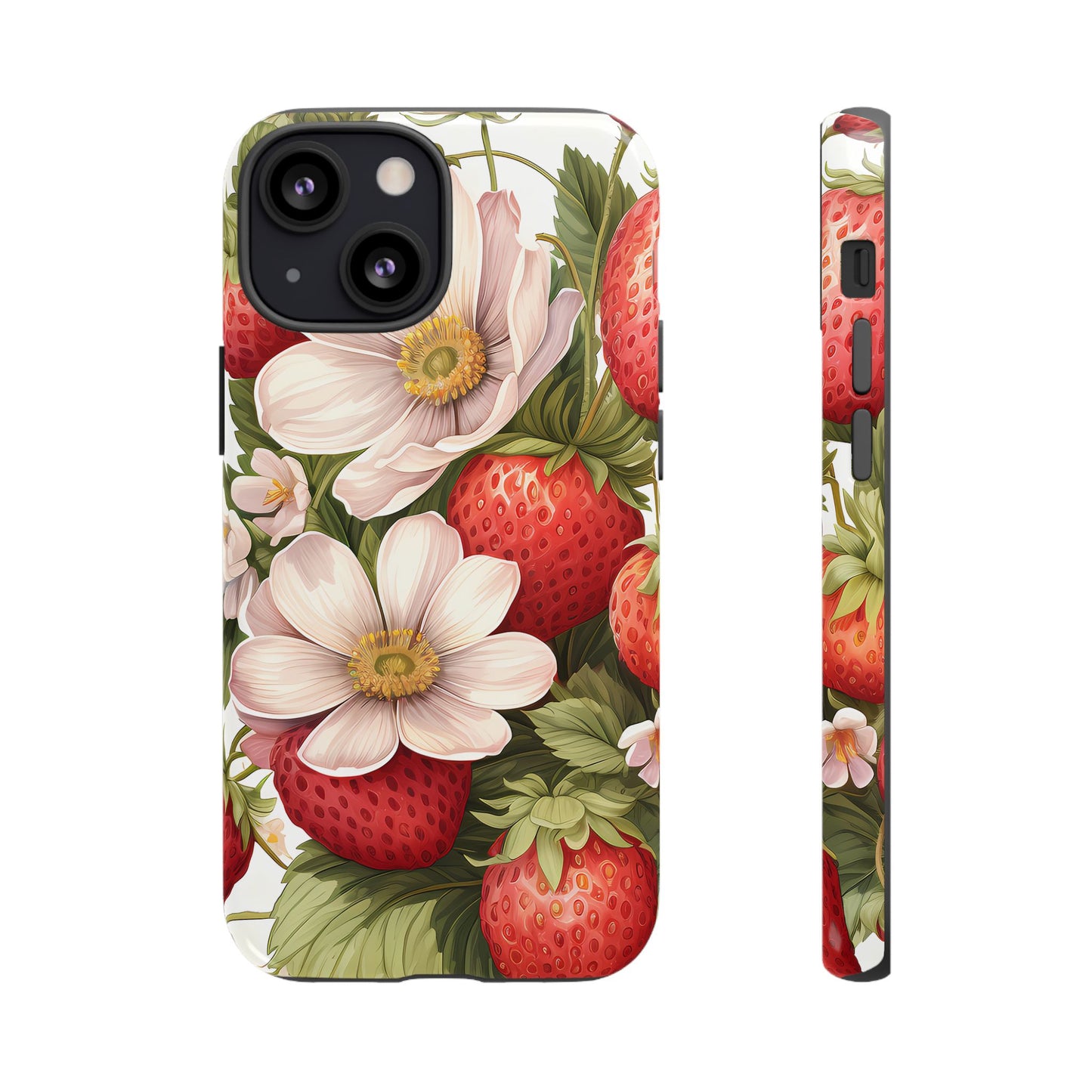 Strawberry Blossom Phone Case — Floral Protective Tough Case - Ramshackle Shack
