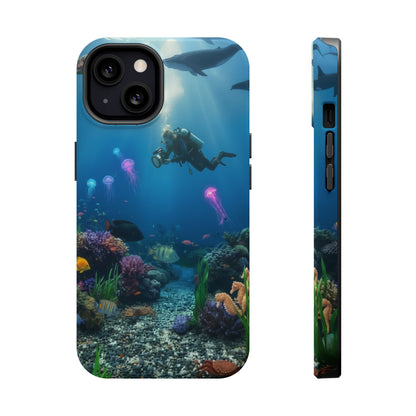 Underwater Diver Phone Case — Magnetic Impact‑Resistant Ocean Design