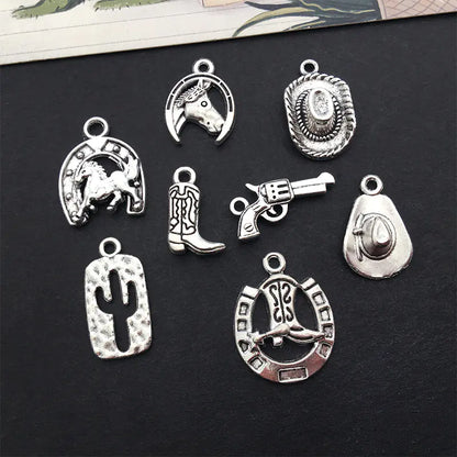 Western Cowboy Hat Cactus Alloy Pendant for DIY Jewelry - Ramshackle Shack