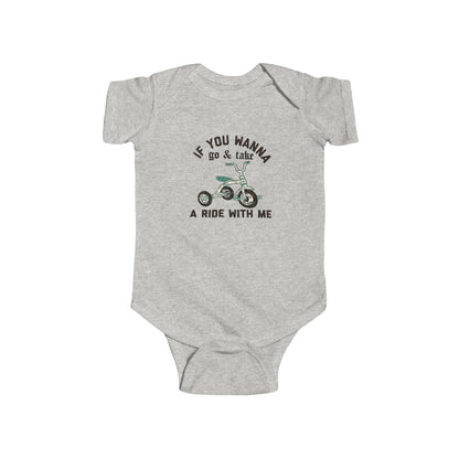 Funny Baby Bodysuit POOP! There it is & Tricycle Ride Graphic Infant Onesie - Ramshackle Shack