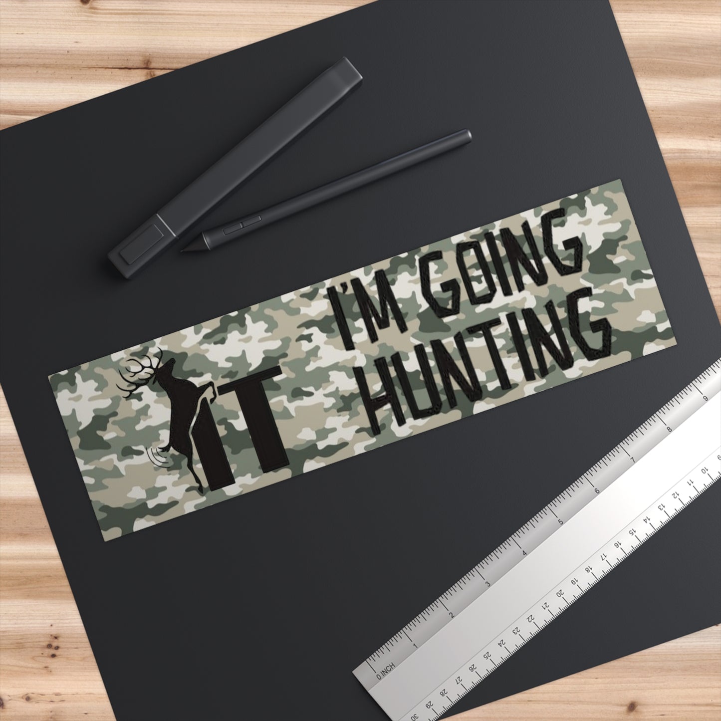 Fuck It I'm Going Hunting Camo Bumper Sticker  Funny Deer Design - Ramshackle Shack