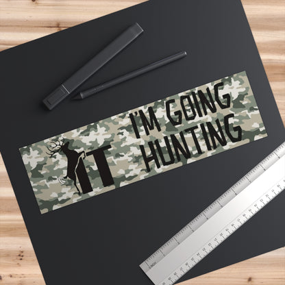 Fuck It I'm Going Hunting Camo Bumper Sticker  Funny Deer Design - Ramshackle Shack