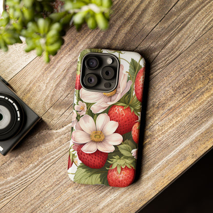 Strawberry Blossom Phone Case — Floral Protective Tough Case - Ramshackle Shack
