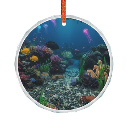 Ocean Suncatcher Glass Ornament — Photorealistic Underwater Design