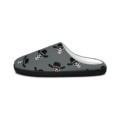 Custom Colored Cowboy Skull Slippers Mens Indoor Slippers - Ramshackle Shack