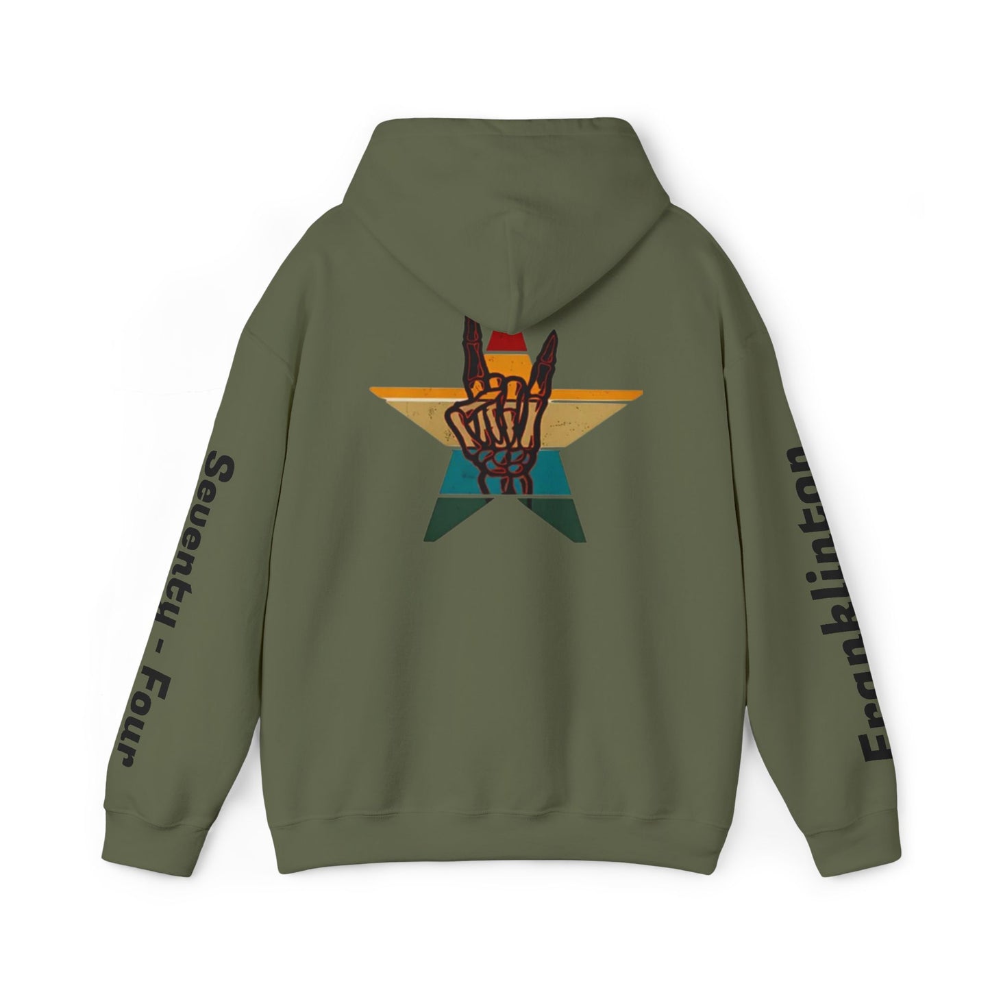 Rockin' Into My [70's] Hooded Sweatshirt — Custom Name & Age Guitar Birthday Design - Ramshackle Shack