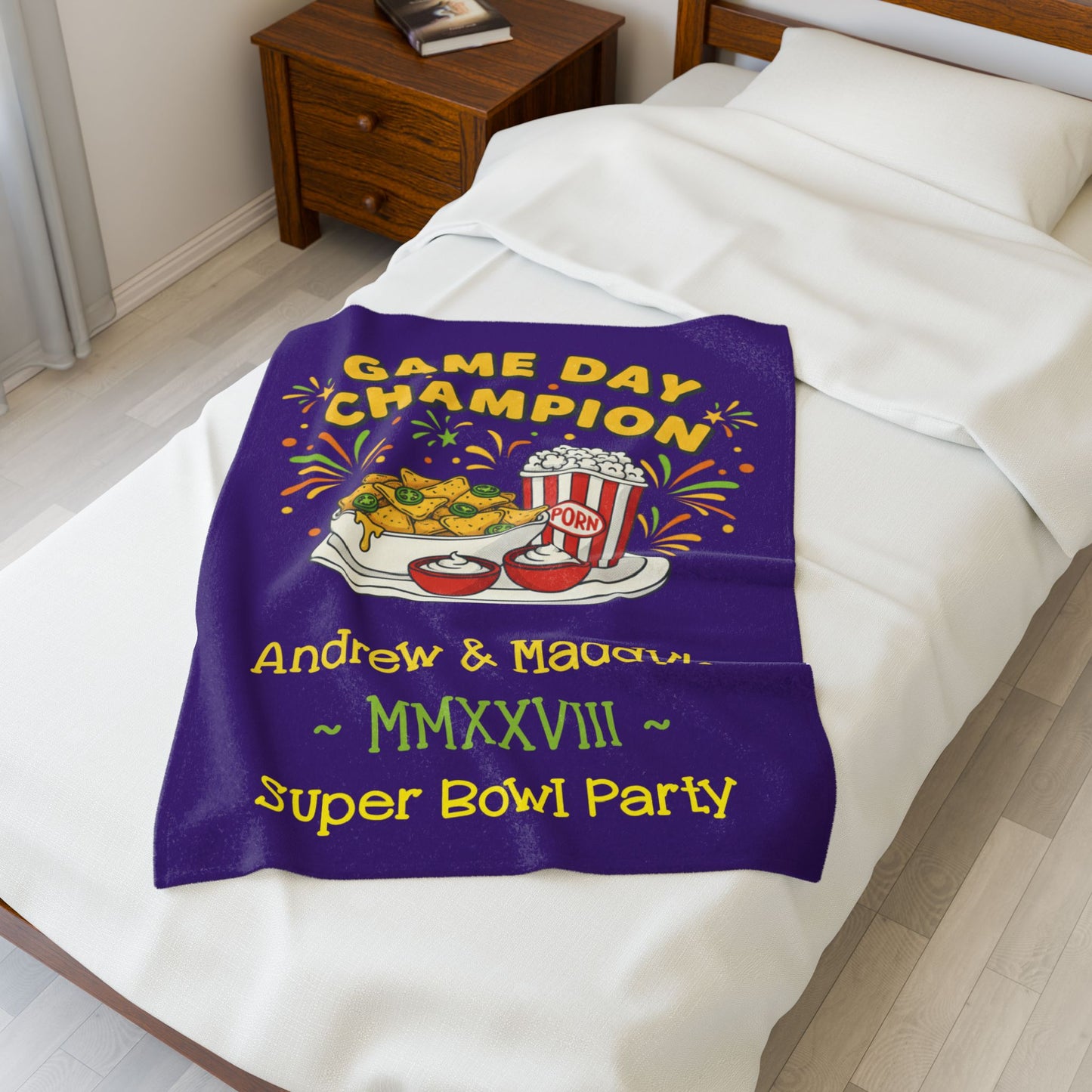 Game Day Champion Blanket | Super Bowl Party, Game Day Humor - Ramshackle Shack