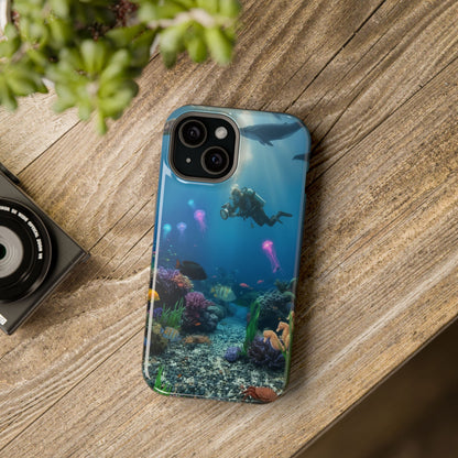 Underwater Diver Phone Case — Magnetic Impact‑Resistant Ocean Design