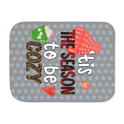 Holiday Sherpa Blanket – "’Tis the Season to Be Cozy" Plush Throw - Ramshackle Shack