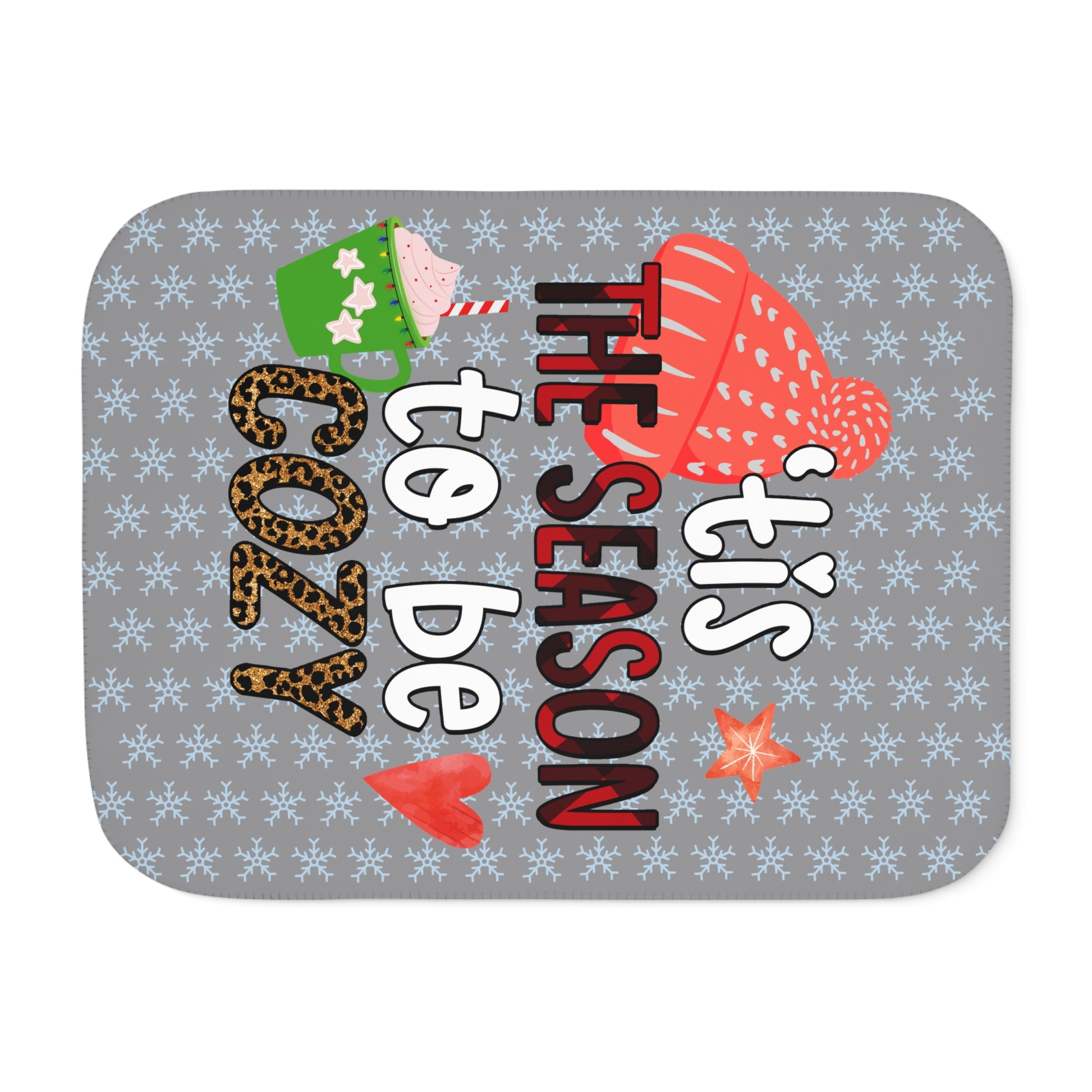 Holiday Sherpa Blanket – "’Tis the Season to Be Cozy" Plush Throw - Ramshackle Shack