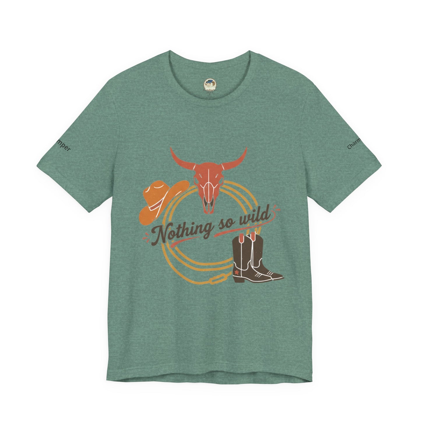 Personalized Western sunset T-shirt from Nothing So Wild Rider Tee collection, featuring a vibrant sunset design on a casual T-shirt.