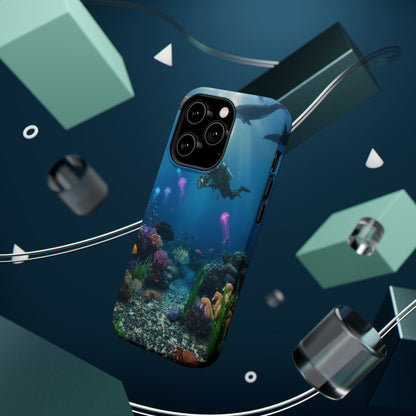 Underwater Diver Phone Case — Magnetic Impact‑Resistant Ocean Design