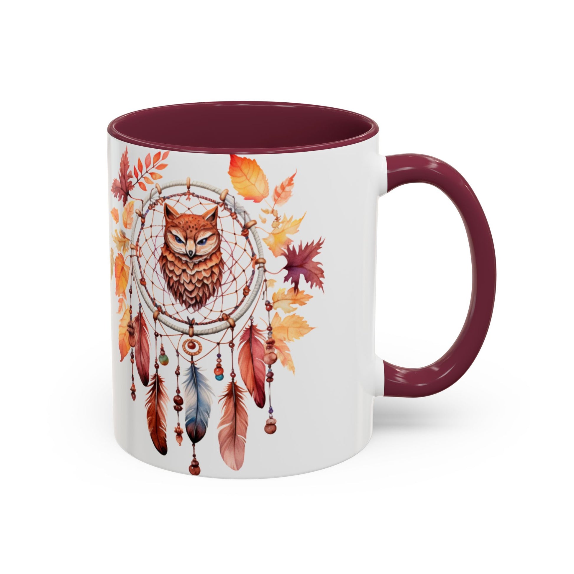 Autumn Owl Dreamcatcher Mug — Fall Leaves Coffee Cup (11oz & 15oz) - Ramshackle Shack
