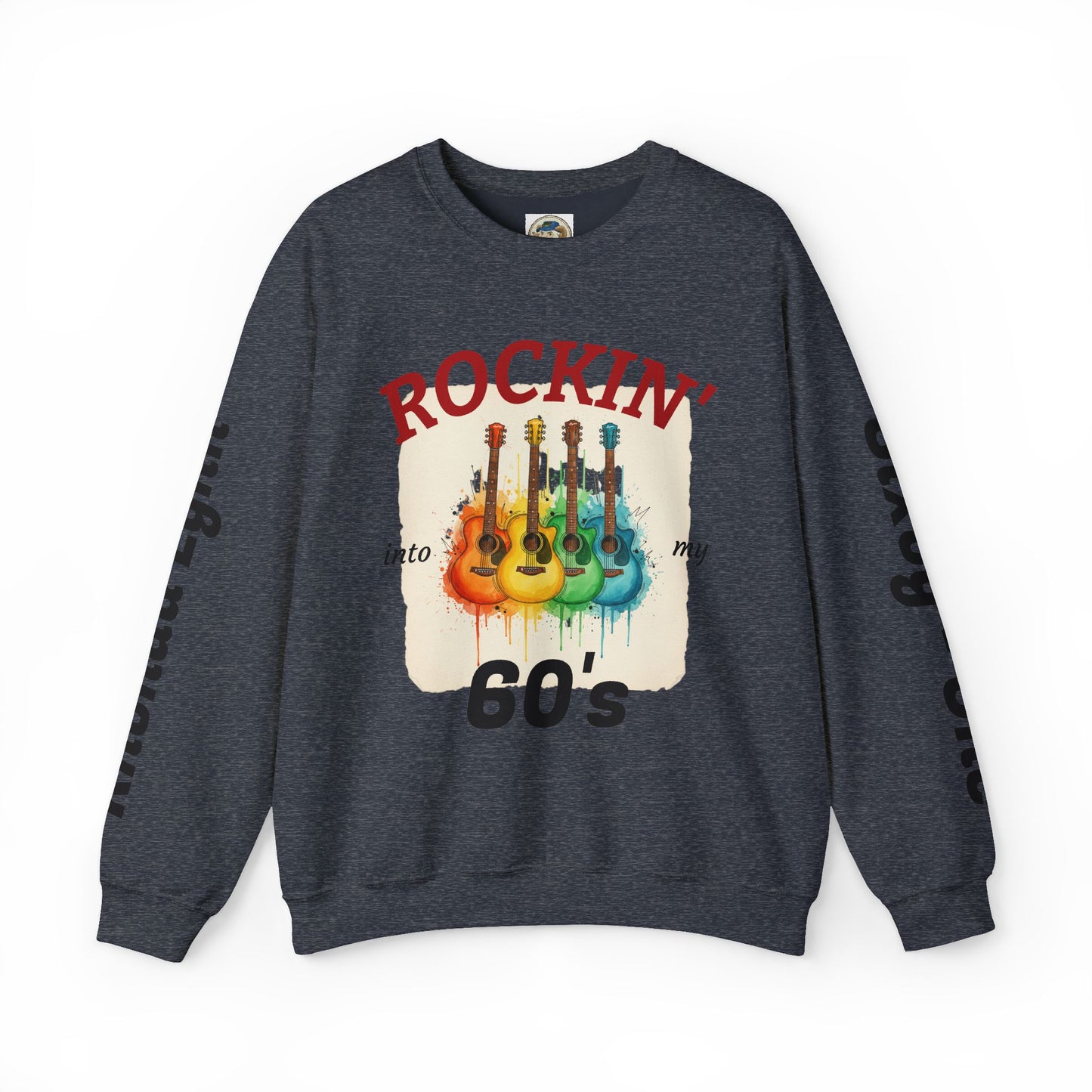 Rockin' Into My 60's Sweatshirt — Custom Age & Name Guitar Crewneck - Ramshackle Shack