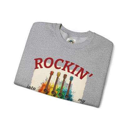 Rockin' Into My 60's Sweatshirt — Custom Age & Name Guitar Crewneck - Ramshackle Shack