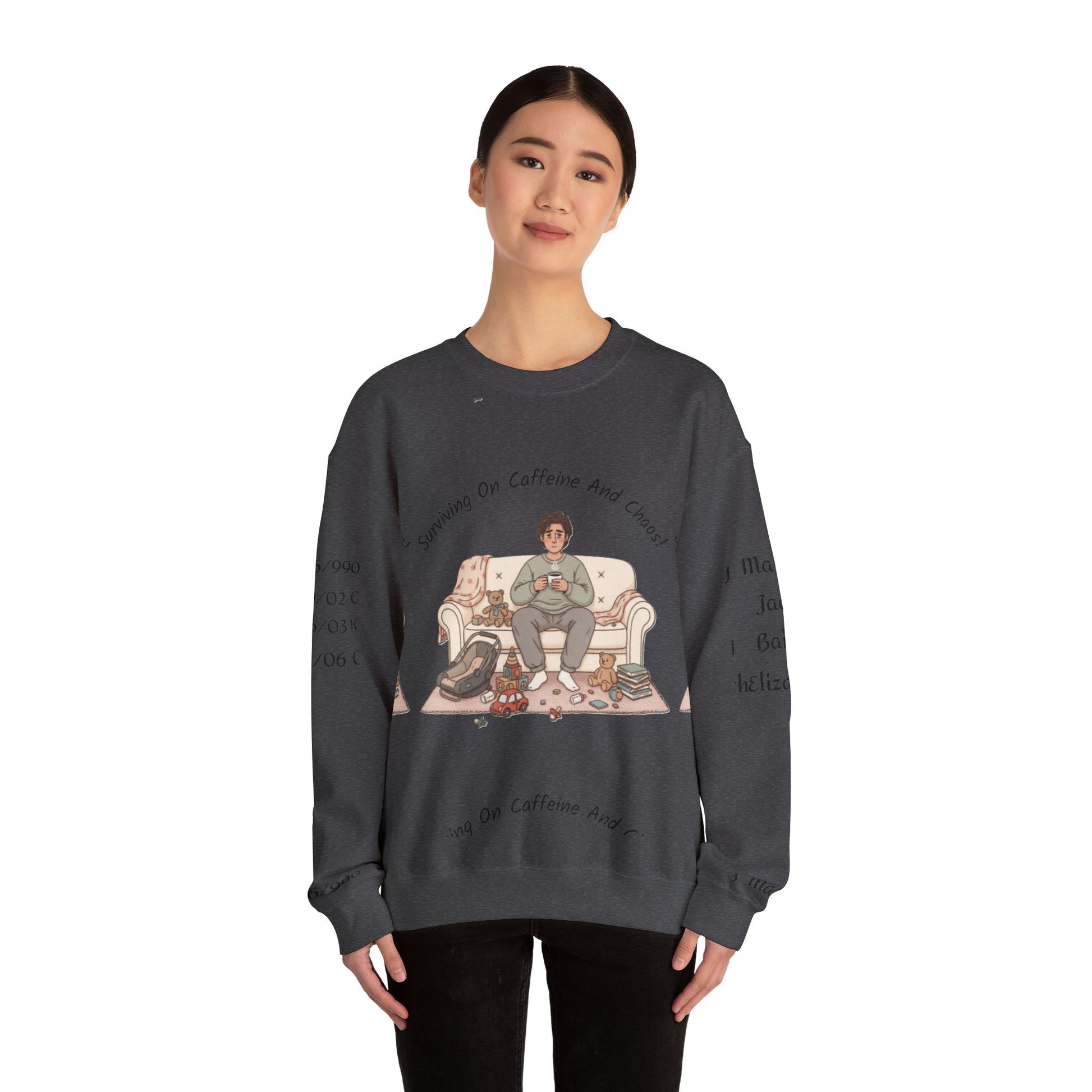 Tired Parent Candid Humor Sweatshirt | mom humor, parenting meme - Ramshackle Shack