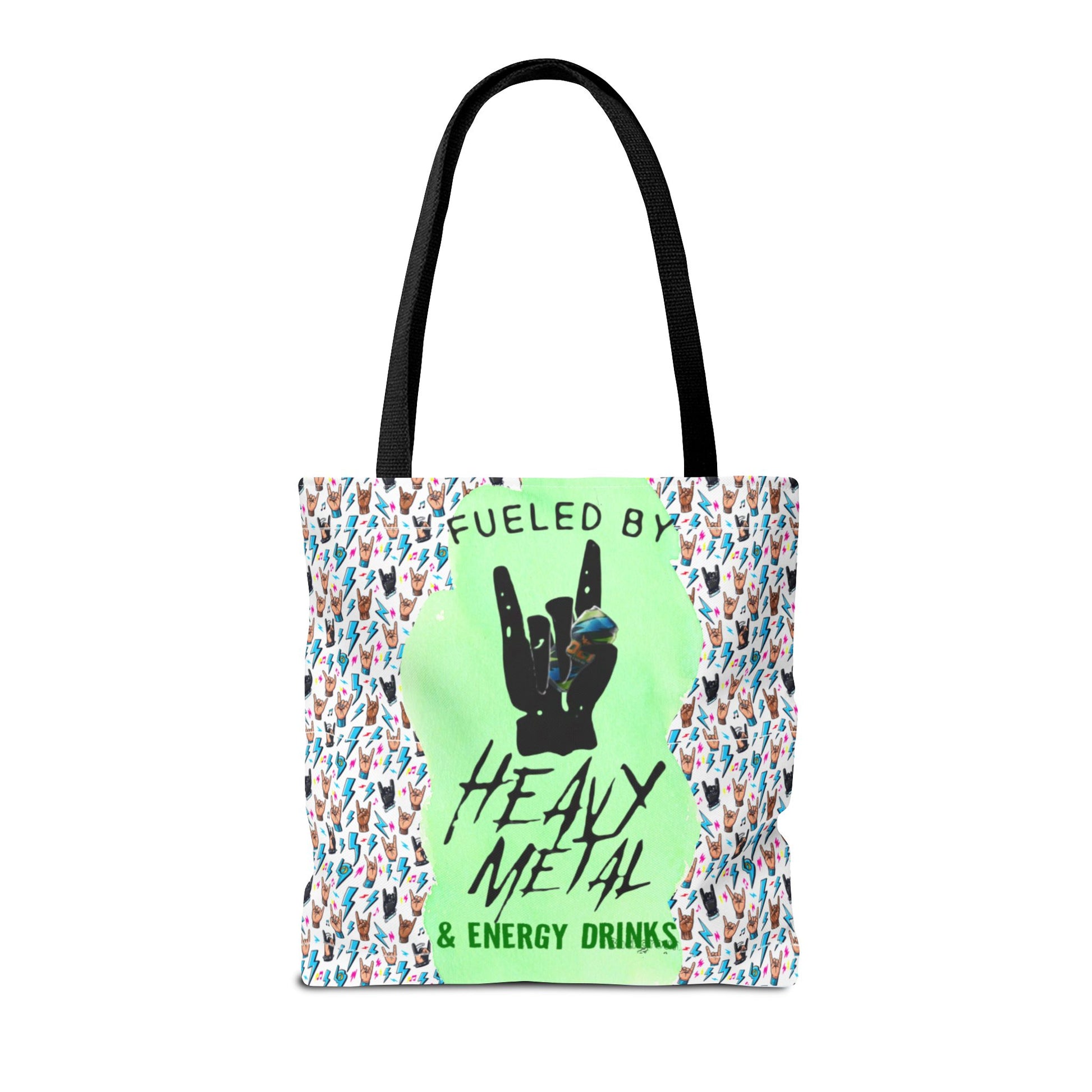 Heavy Metal & Energy Drinks Tote Bag — Neon Rock Energy Design - Ramshackle Shack