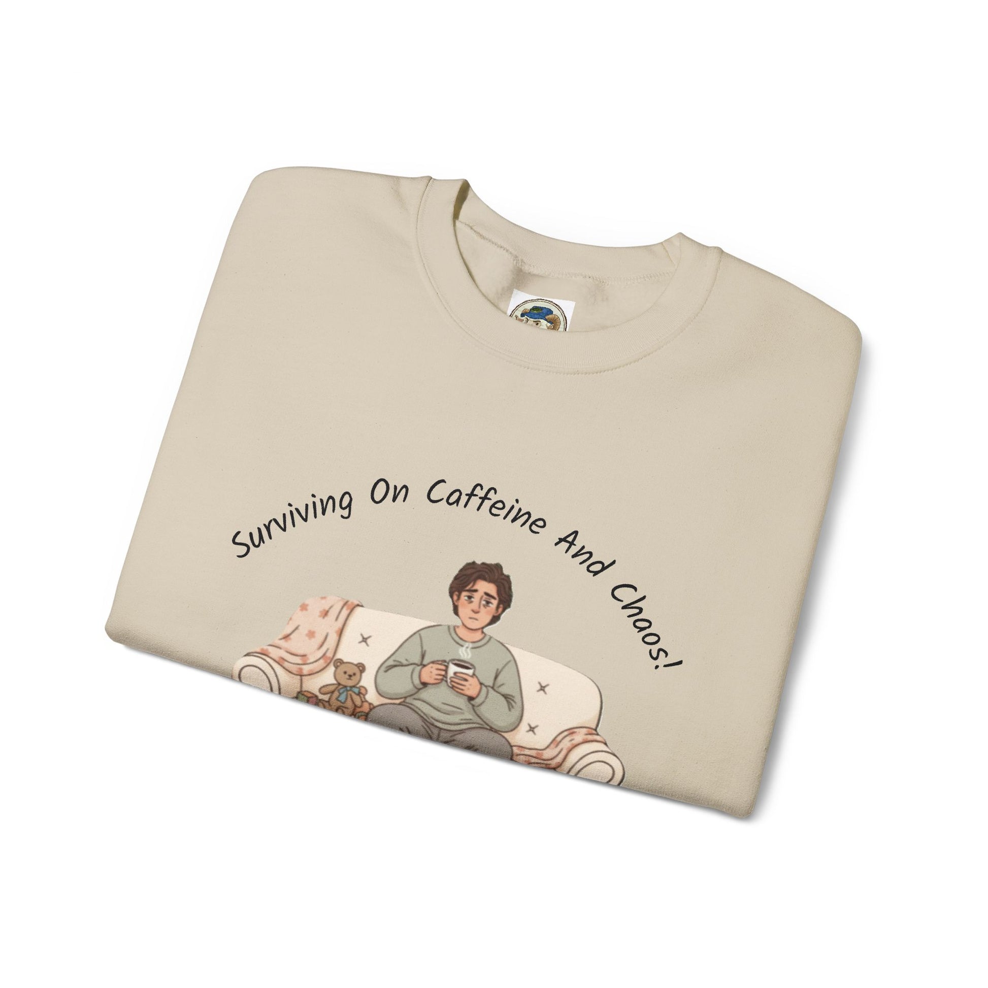 Tired Parent Candid Humor Sweatshirt | mom humor, parenting meme - Ramshackle Shack