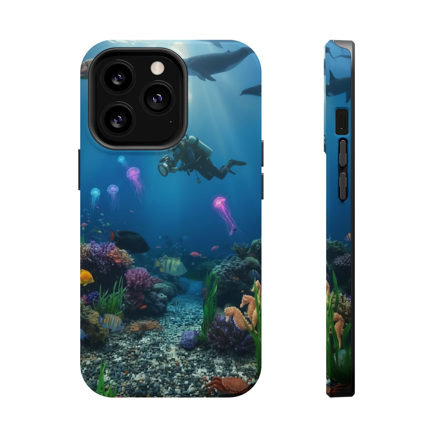 Underwater Diver Phone Case — Magnetic Impact‑Resistant Ocean Design