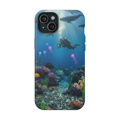 Underwater Diver Phone Case — Magnetic Impact‑Resistant Ocean Design