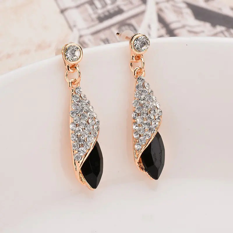 Fashionable Gemstone Glass Drop Earrings (Wholesale) - Ramshackle Shack