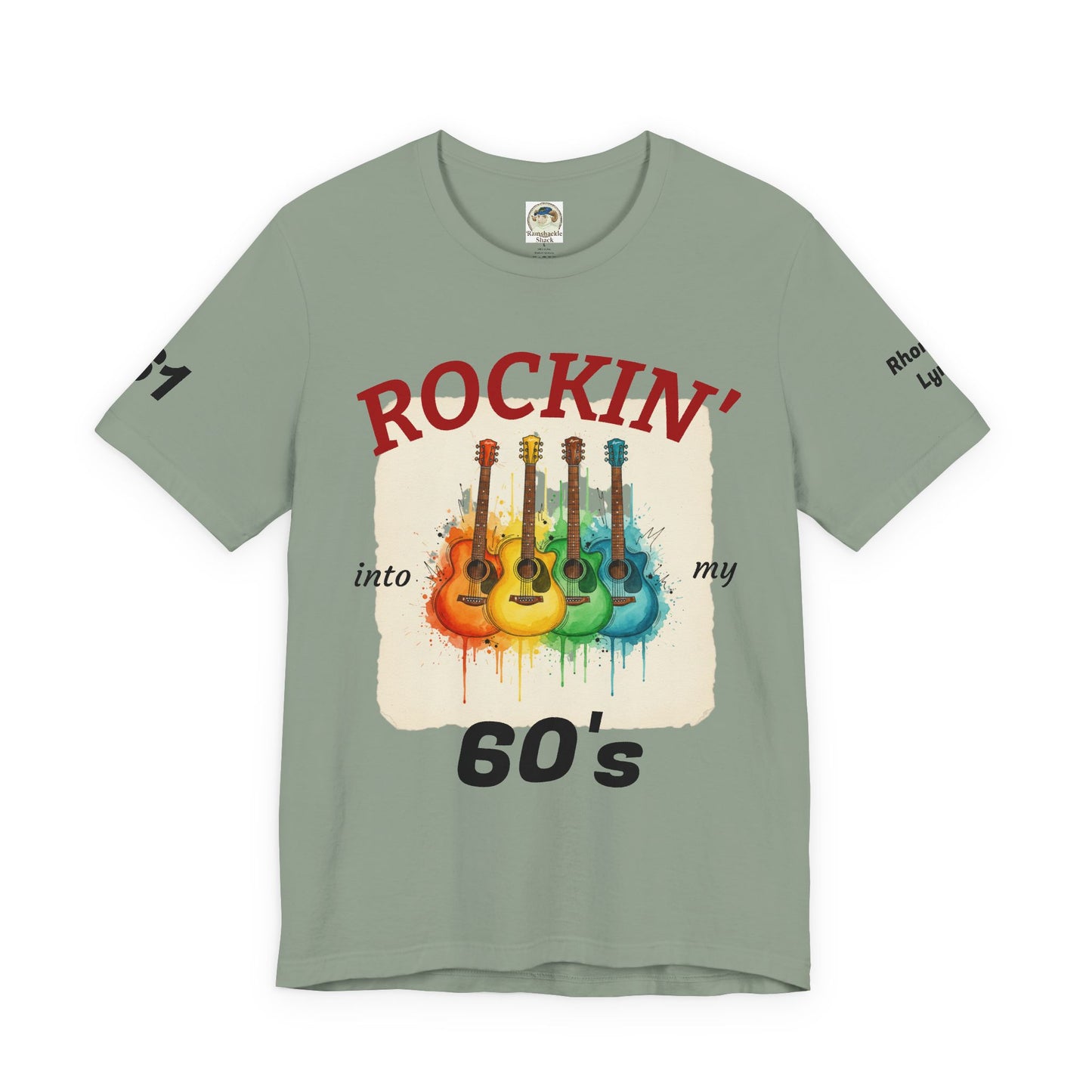 Watercolor Rainbow Guitars T Shirt  Acoustic Guitar Art Tee - Ramshackle Shack