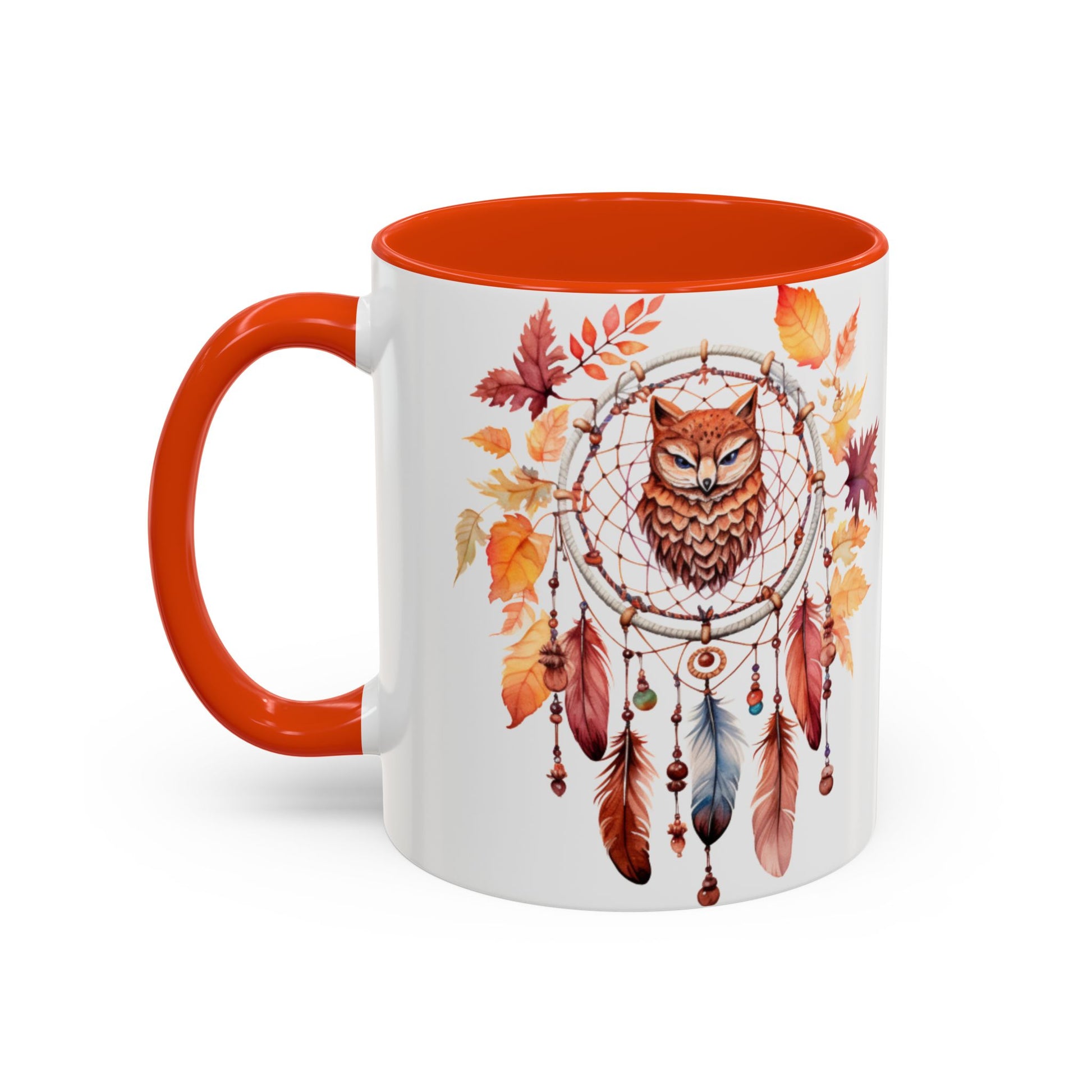 Autumn Owl Dreamcatcher Mug — Fall Leaves Coffee Cup (11oz & 15oz) - Ramshackle Shack