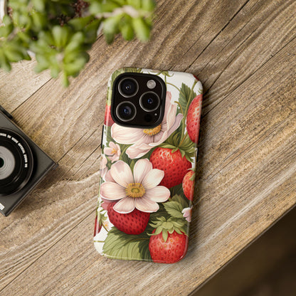 Strawberry Blossom Phone Case — Floral Protective Tough Case - Ramshackle Shack